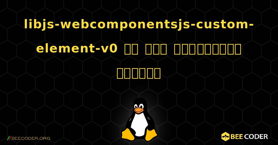 libjs-webcomponentsjs-custom-element-v0 ని ఎలా ఇన్‌స్టాల్ చేయాలి. Linux