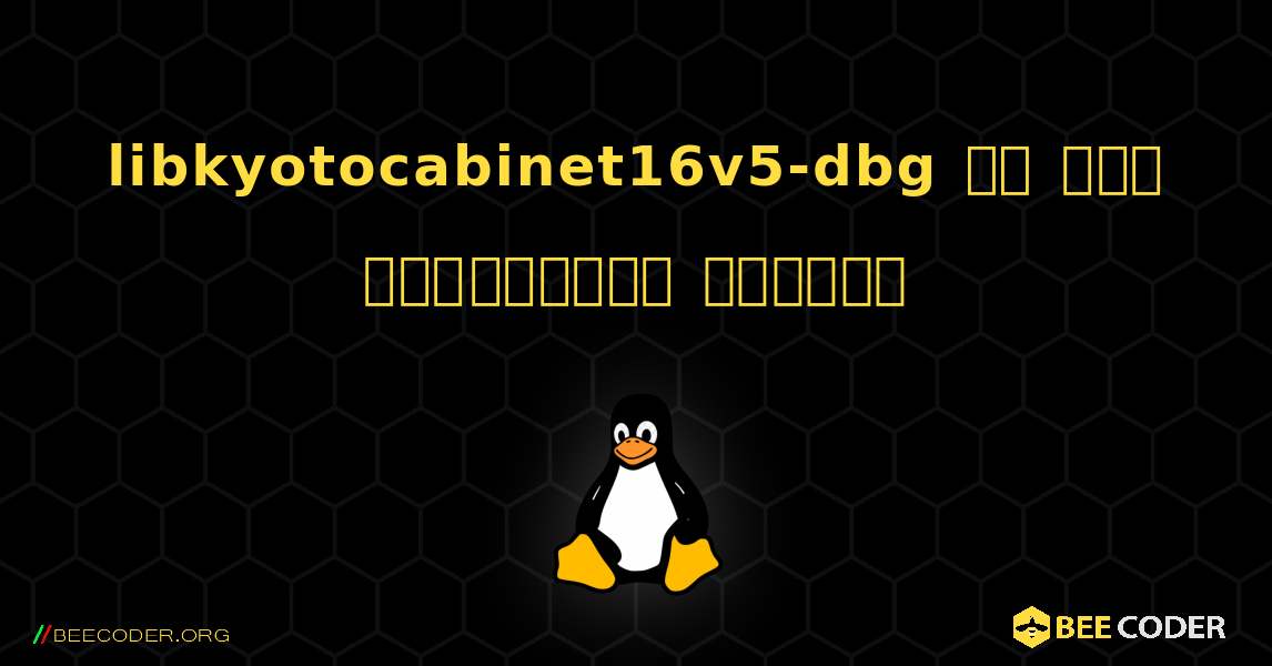 libkyotocabinet16v5-dbg ని ఎలా ఇన్‌స్టాల్ చేయాలి. Linux