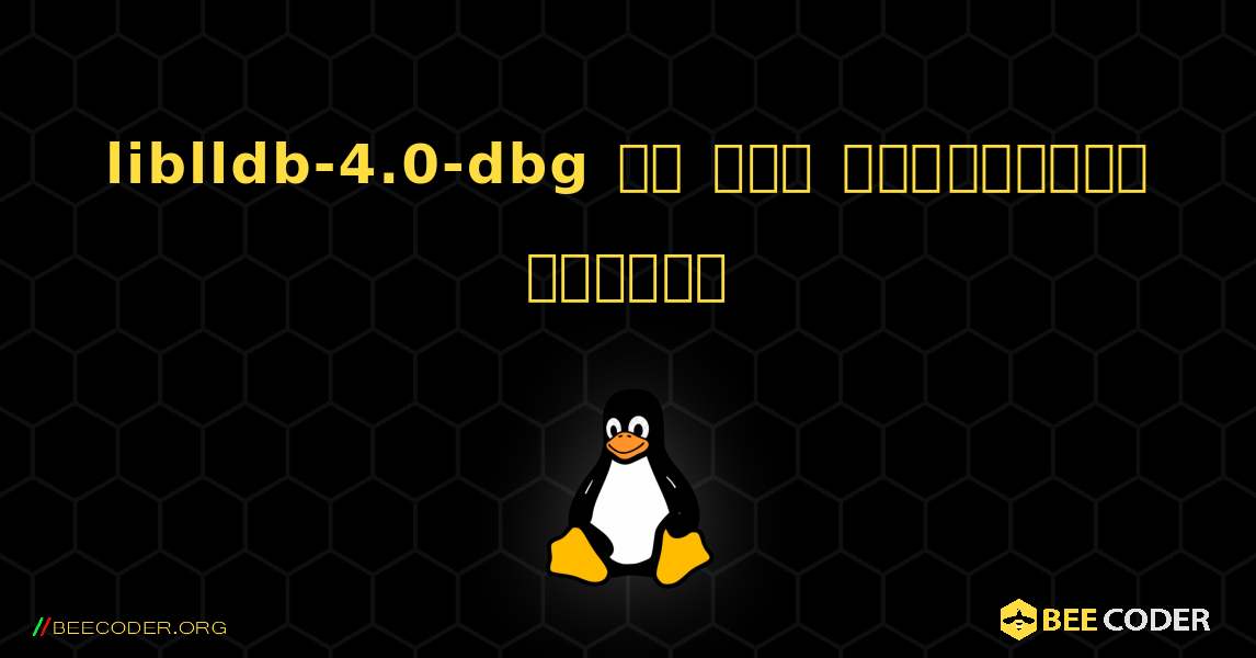 liblldb-4.0-dbg ని ఎలా ఇన్‌స్టాల్ చేయాలి. Linux