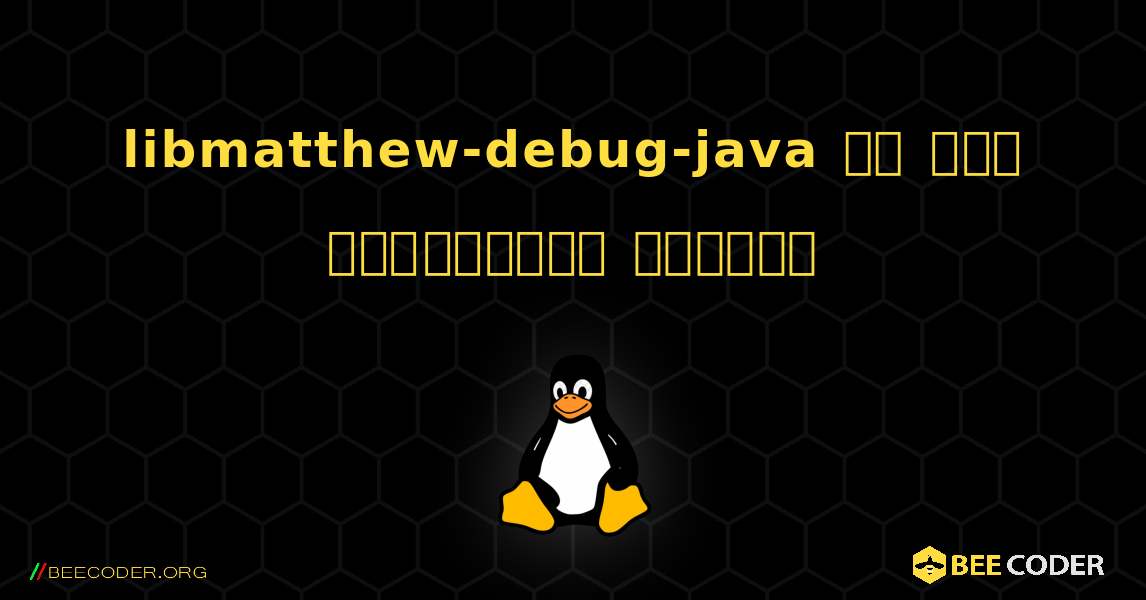 libmatthew-debug-java ని ఎలా ఇన్‌స్టాల్ చేయాలి. Linux