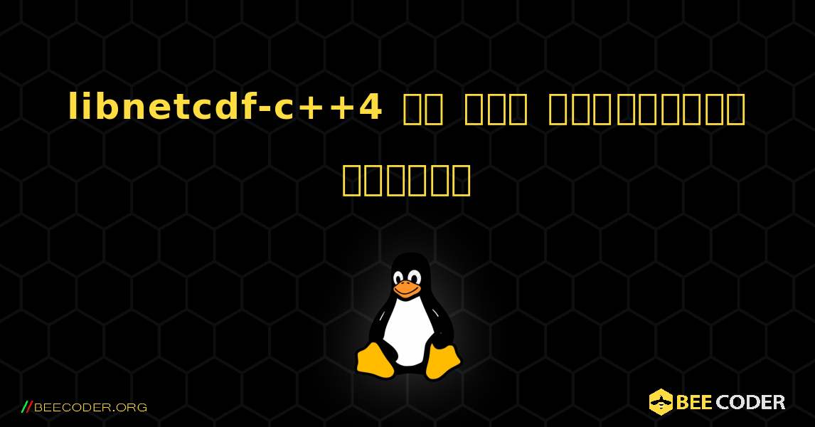 libnetcdf-c++4 ని ఎలా ఇన్‌స్టాల్ చేయాలి. Linux