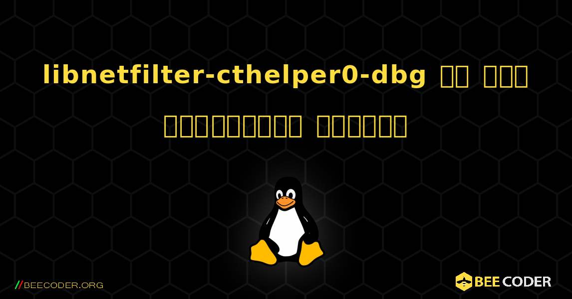 libnetfilter-cthelper0-dbg ని ఎలా ఇన్‌స్టాల్ చేయాలి. Linux