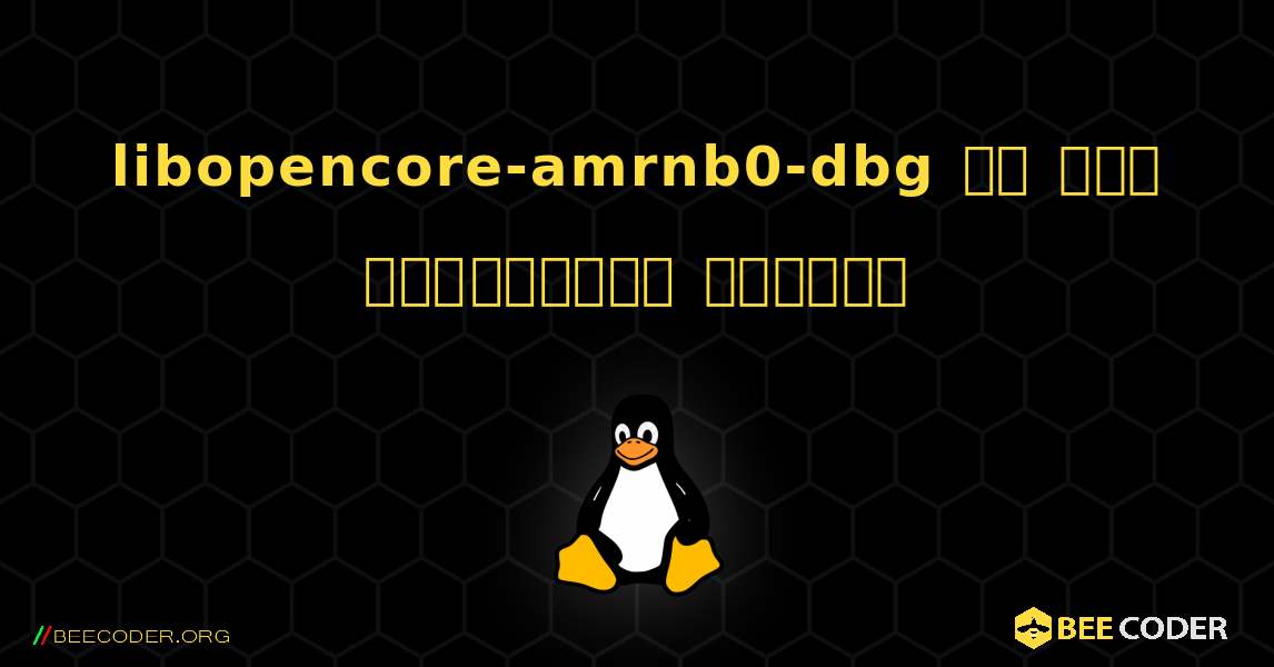 libopencore-amrnb0-dbg ని ఎలా ఇన్‌స్టాల్ చేయాలి. Linux