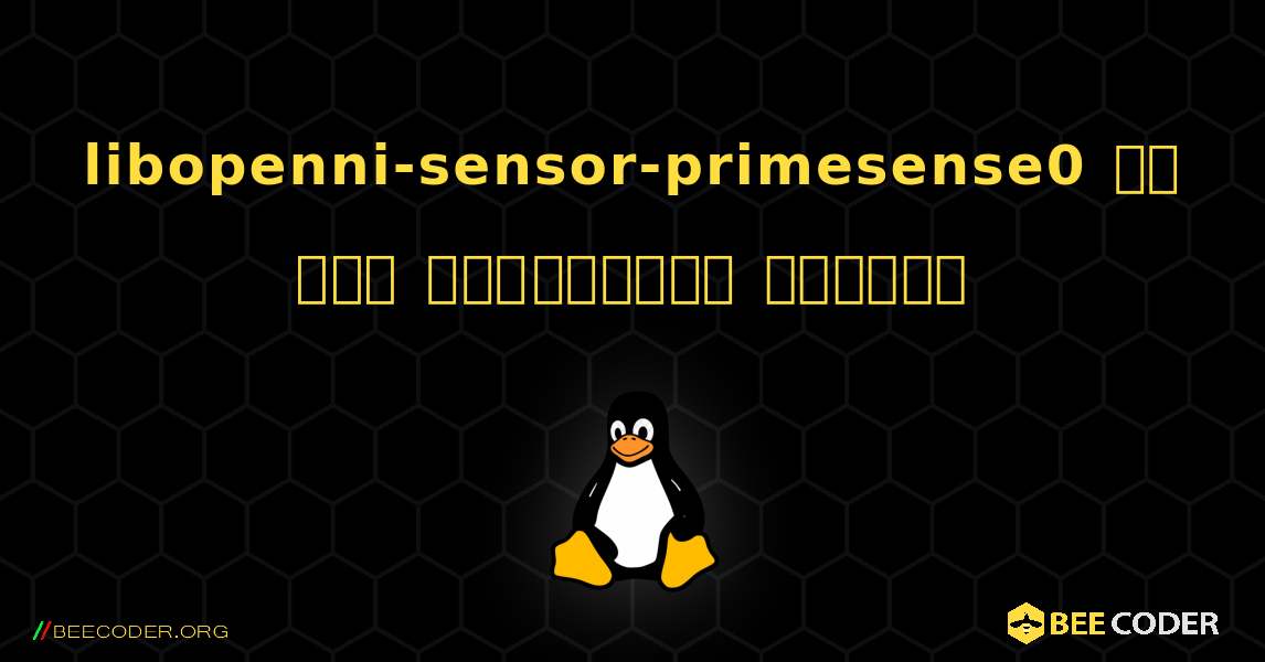 libopenni-sensor-primesense0 ని ఎలా ఇన్‌స్టాల్ చేయాలి. Linux