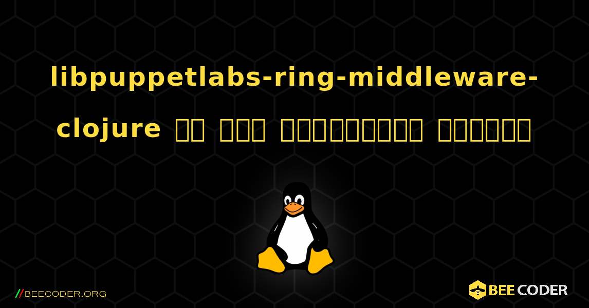 libpuppetlabs-ring-middleware-clojure ని ఎలా ఇన్‌స్టాల్ చేయాలి. Linux