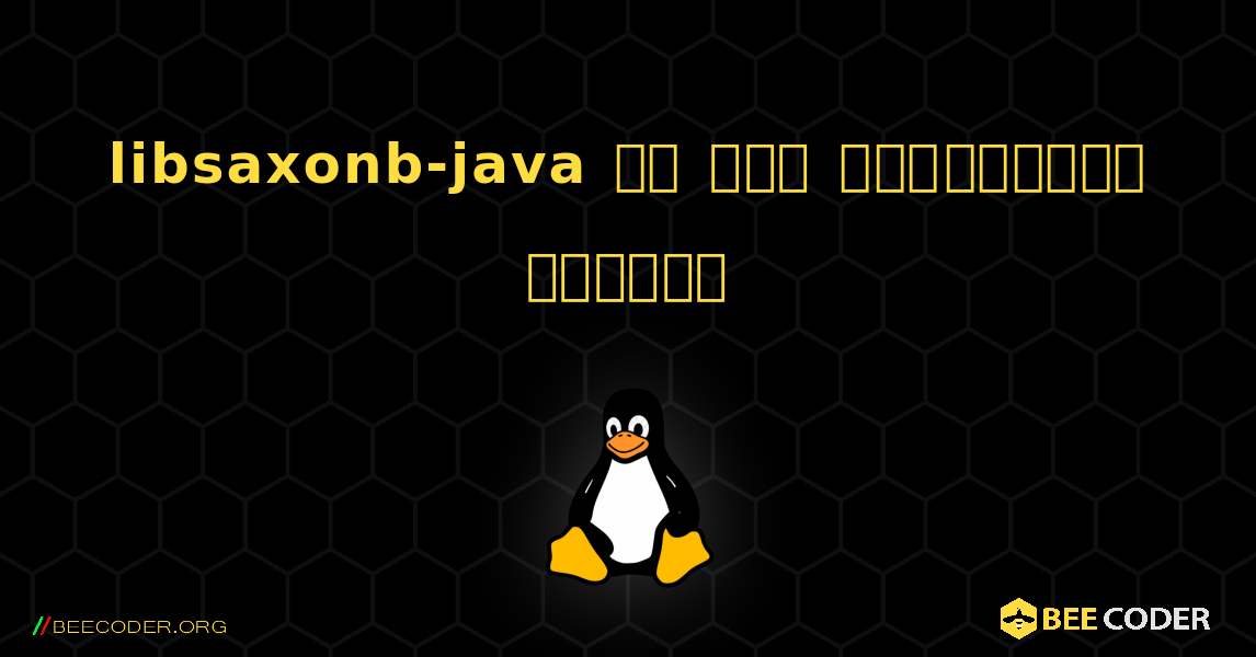 libsaxonb-java ని ఎలా ఇన్‌స్టాల్ చేయాలి. Linux