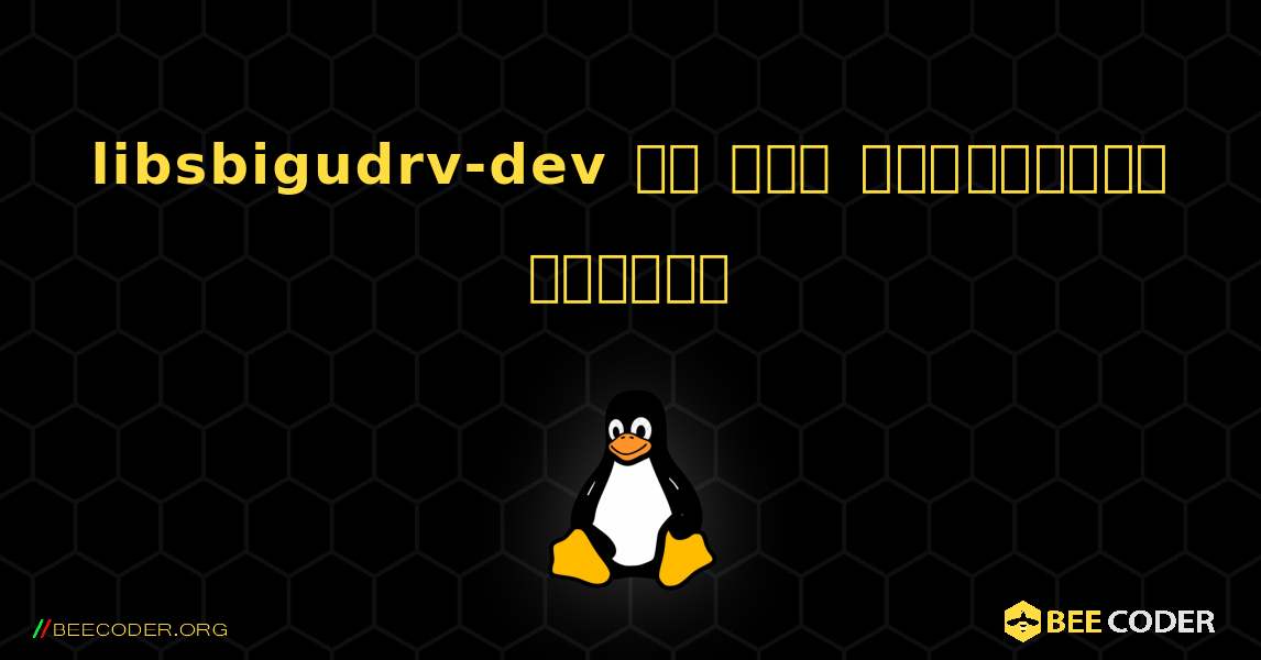 libsbigudrv-dev ని ఎలా ఇన్‌స్టాల్ చేయాలి. Linux
