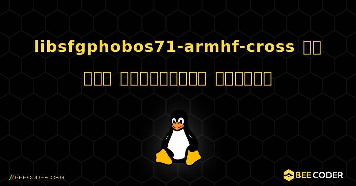 libsfgphobos71-armhf-cross ని ఎలా ఇన్‌స్టాల్ చేయాలి. Linux