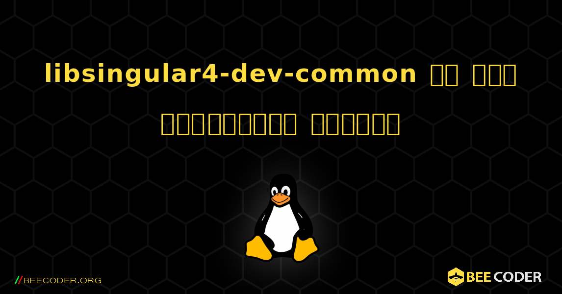 libsingular4-dev-common ని ఎలా ఇన్‌స్టాల్ చేయాలి. Linux