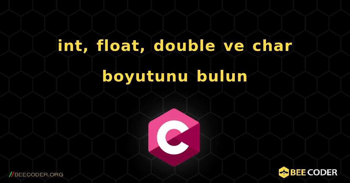 int, float, double ve char boyutunu bulun. C