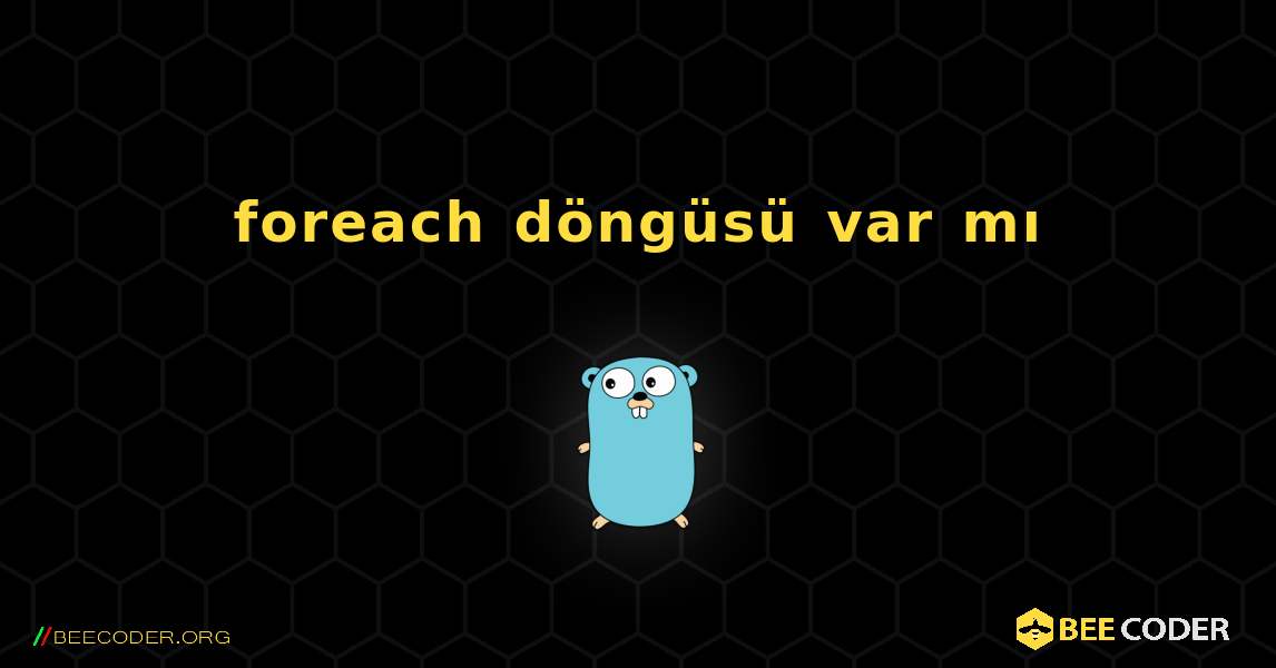 foreach döngüsü var mı. GoLang