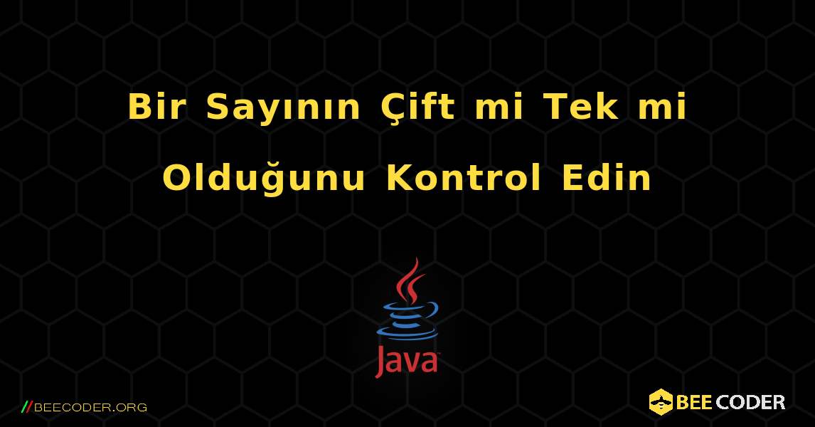 Bir Sayının Çift mi Tek mi Olduğunu Kontrol Edin. Java