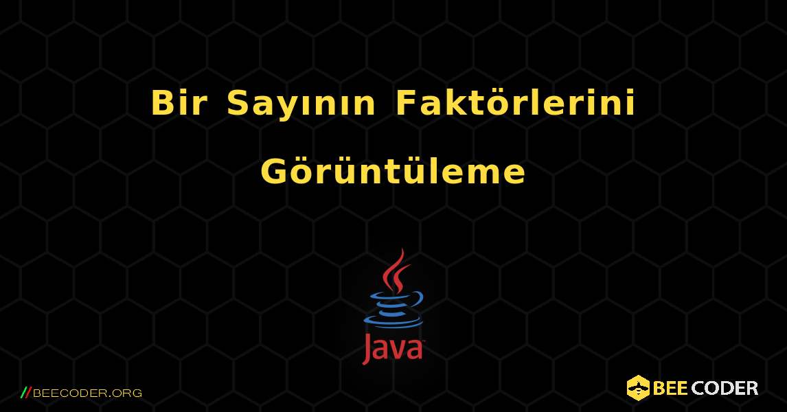 Bir Sayının Faktörlerini Görüntüleme. Java