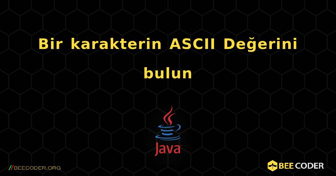 Bir karakterin ASCII Değerini bulun. Java