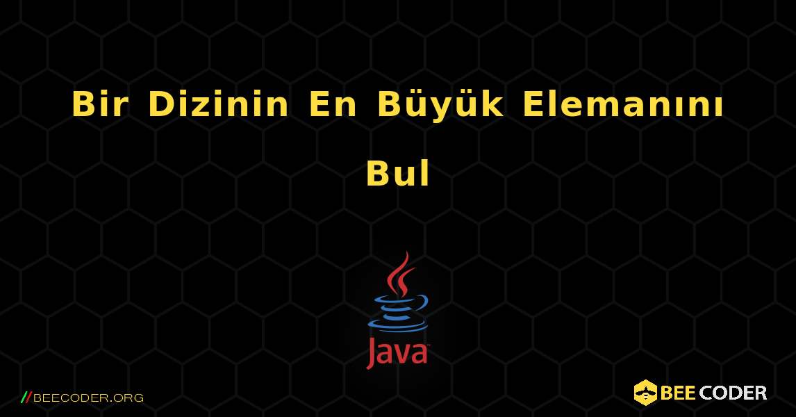 Bir Dizinin En Büyük Elemanını Bul. Java