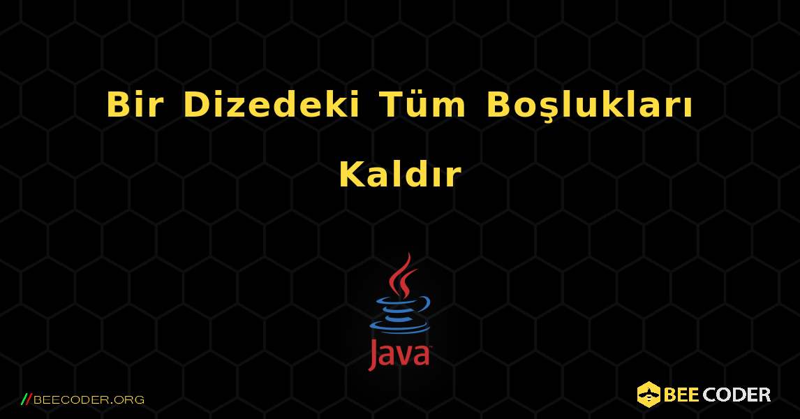 Bir Dizedeki Tüm Boşlukları Kaldır. Java