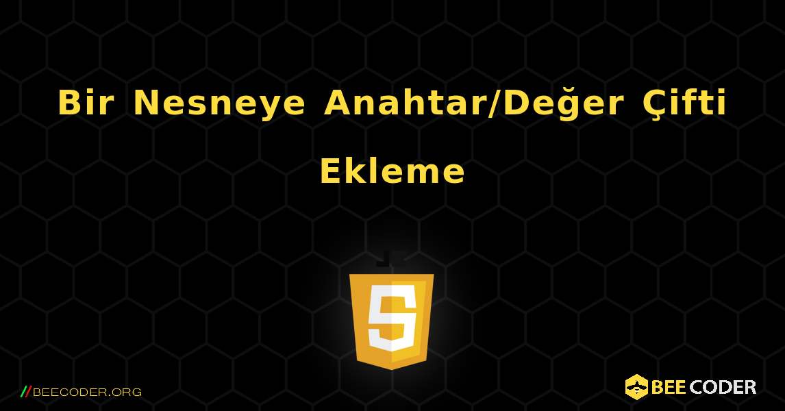 Bir Nesneye Anahtar/Değer Çifti Ekleme. JavaScript