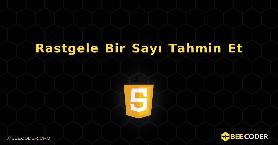 Rastgele Bir Sayı Tahmin Et. JavaScript