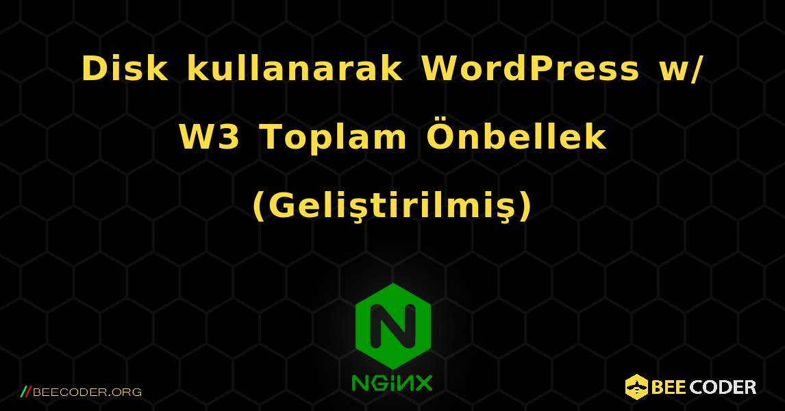Disk kullanarak WordPress w/ W3 Toplam Önbellek (Geliştirilmiş). NGINX