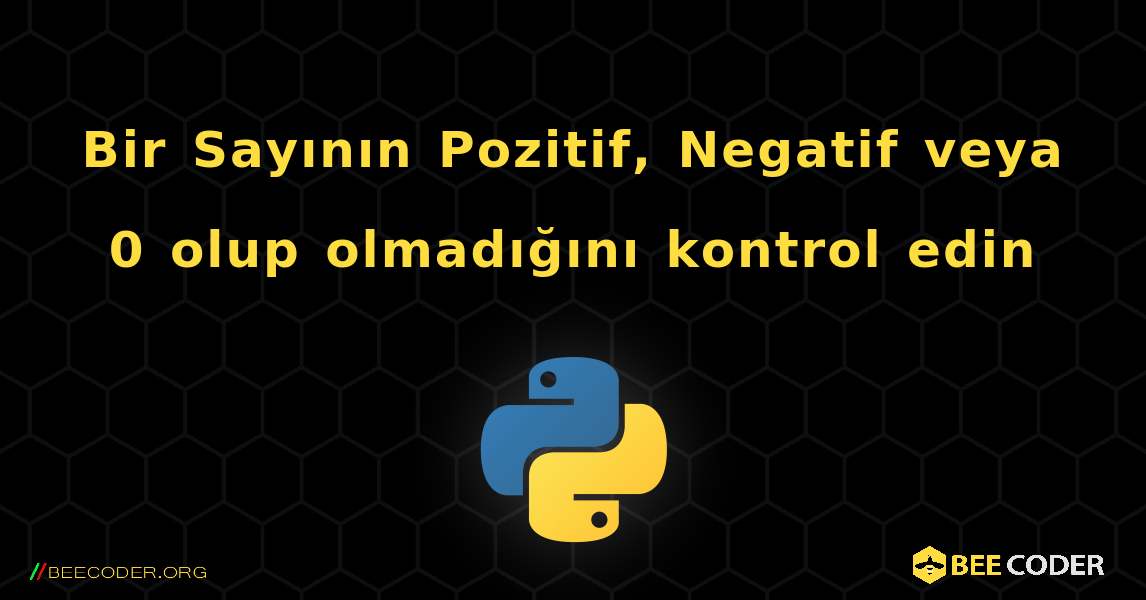 Bir Sayının Pozitif, Negatif veya 0 olup olmadığını kontrol edin. Python
