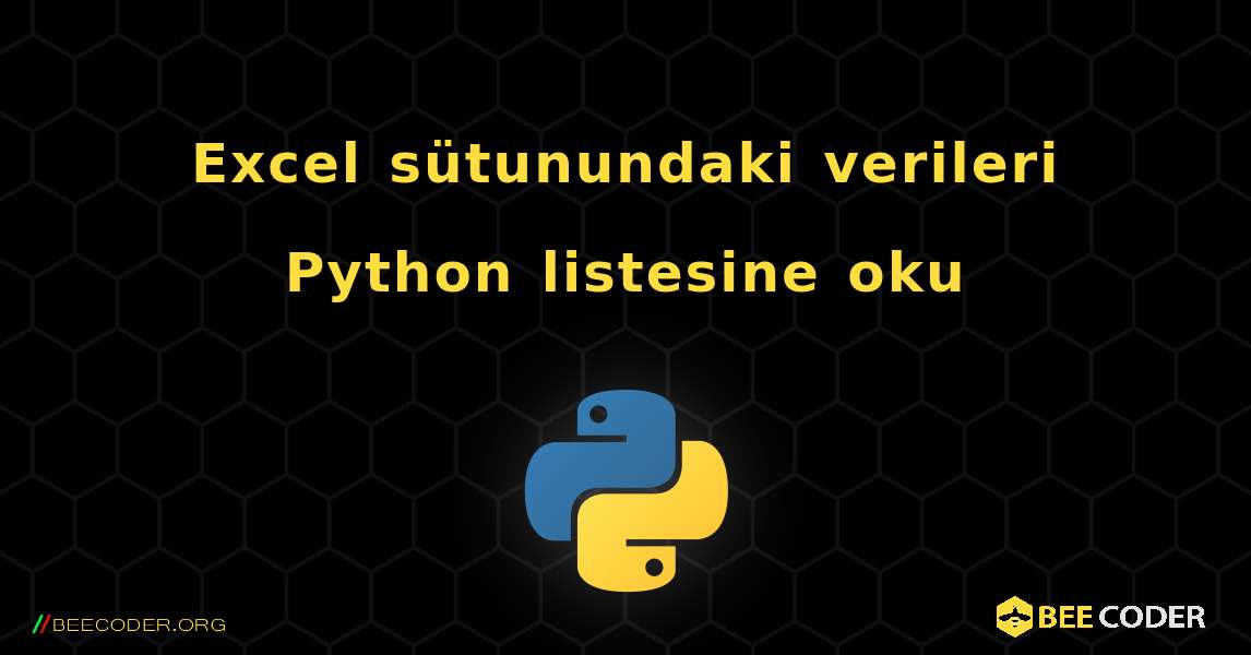 Excel sütunundaki verileri Python listesine oku. Python