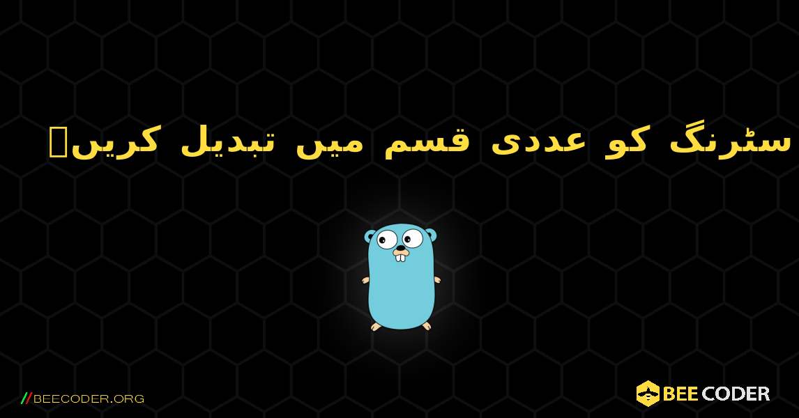 سٹرنگ کو عددی قسم میں تبدیل کریں۔. GoLang