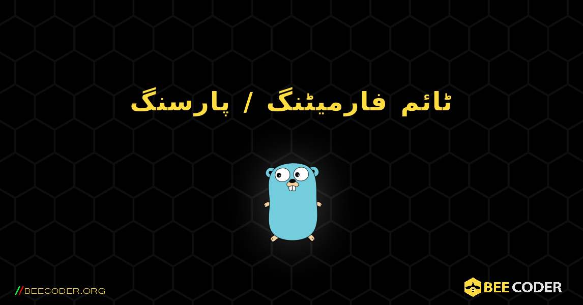 ٹائم فارمیٹنگ / پارسنگ. GoLang