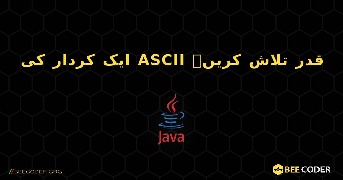 ایک کردار کی ASCII قدر تلاش کریں۔. Java