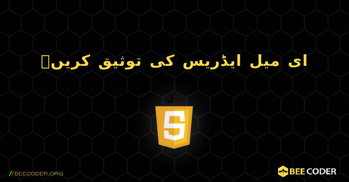 ای میل ایڈریس کی توثیق کریں۔. JavaScript