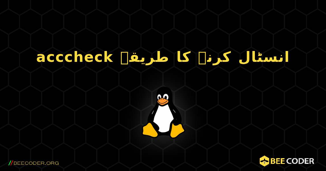 acccheck  انسٹال کرنے کا طریقہ. Linux