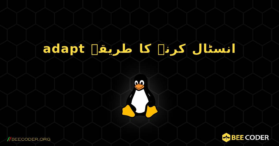adapt  انسٹال کرنے کا طریقہ. Linux