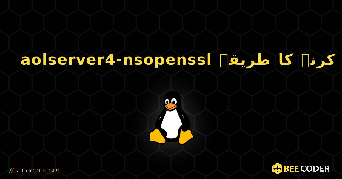 aolserver4-nsopenssl  انسٹال کرنے کا طریقہ. Linux