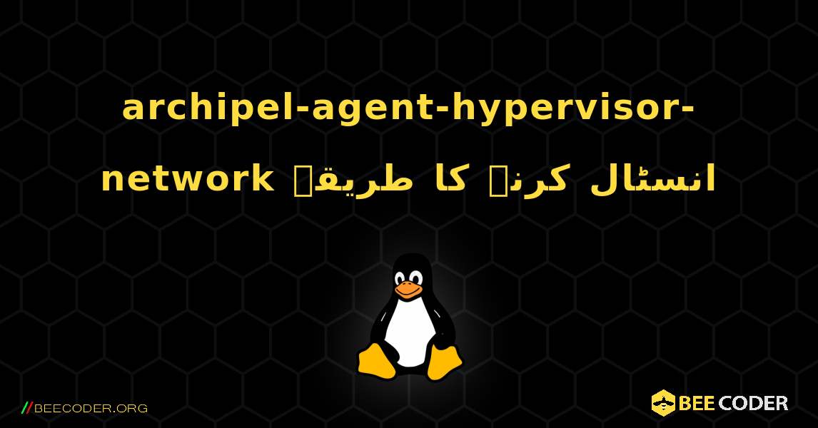 archipel-agent-hypervisor-network  انسٹال کرنے کا طریقہ. Linux