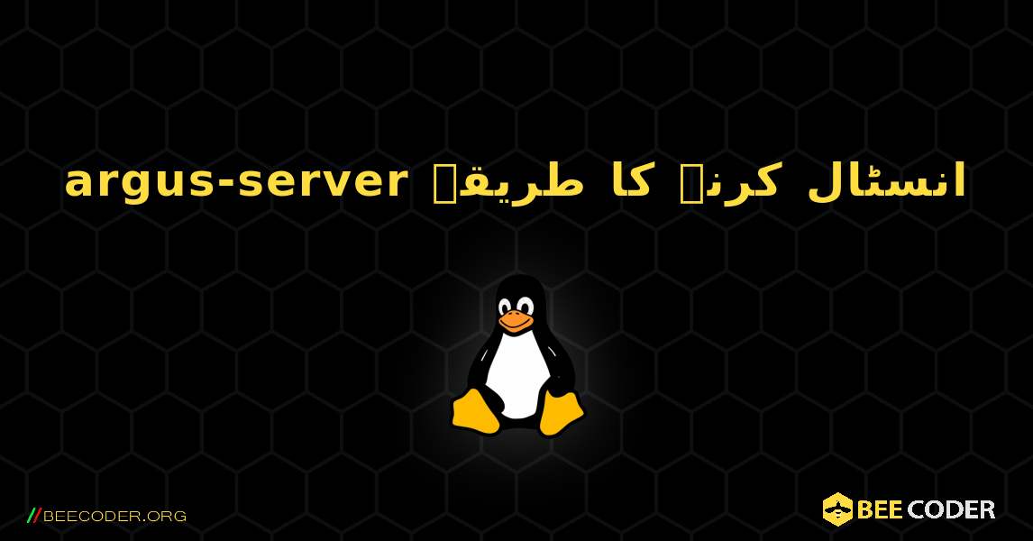 argus-server  انسٹال کرنے کا طریقہ. Linux