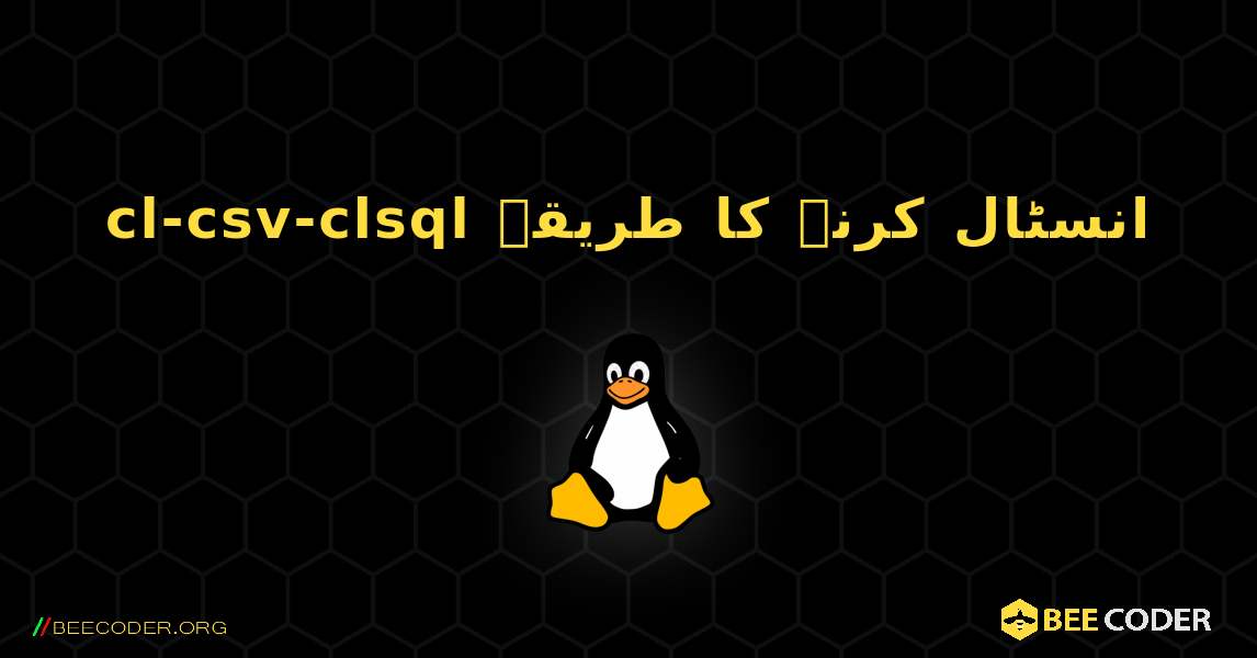 cl-csv-clsql  انسٹال کرنے کا طریقہ. Linux