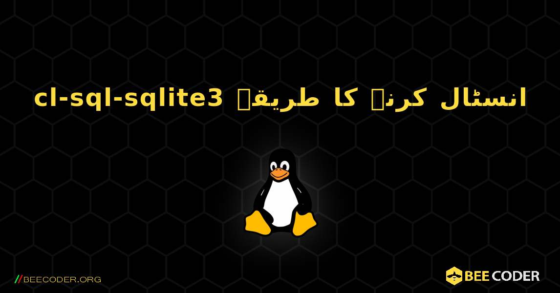 cl-sql-sqlite3  انسٹال کرنے کا طریقہ. Linux