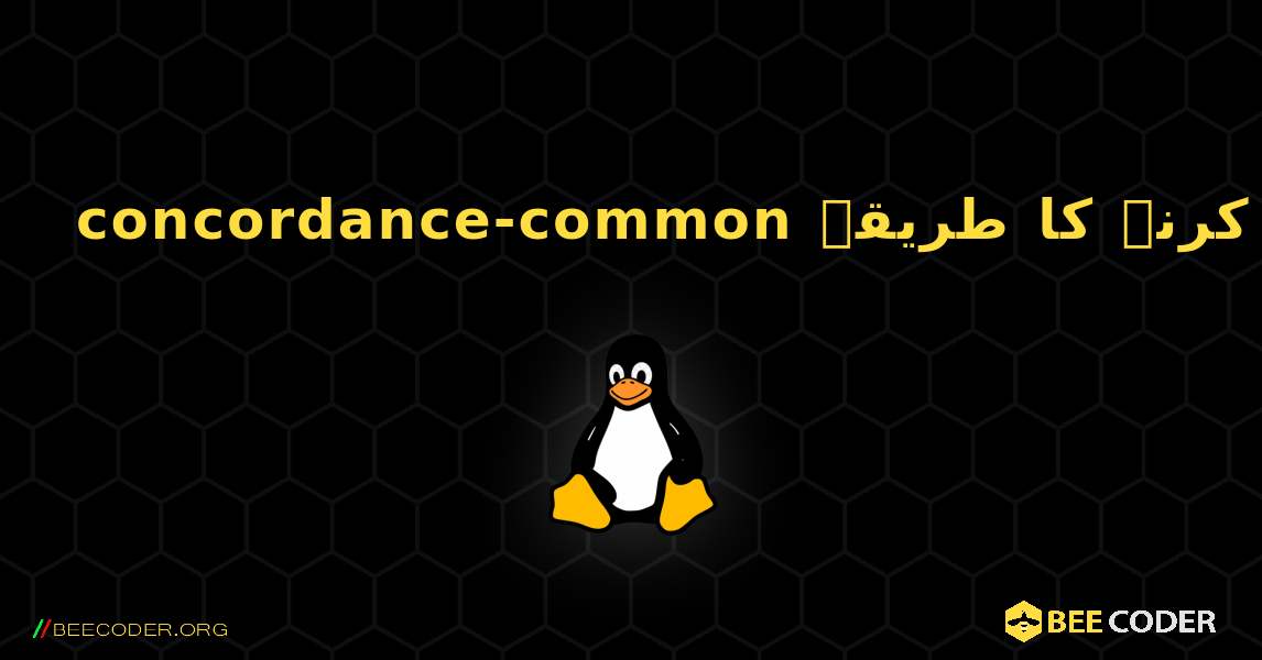 concordance-common  انسٹال کرنے کا طریقہ. Linux