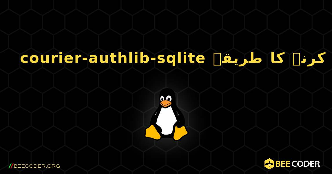 courier-authlib-sqlite  انسٹال کرنے کا طریقہ. Linux