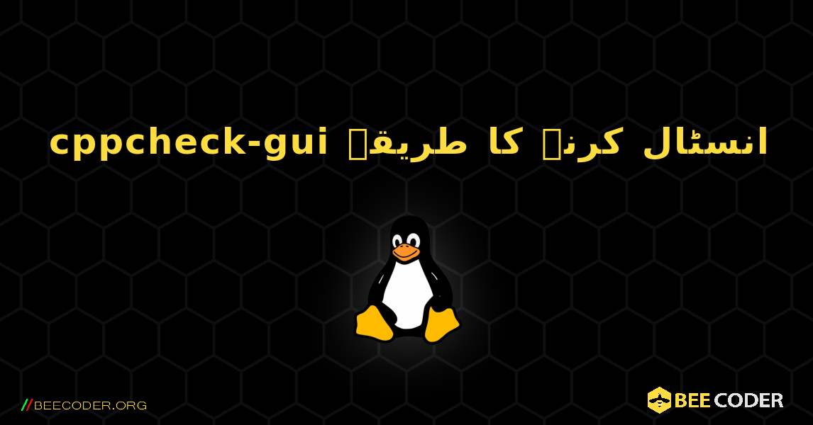 cppcheck-gui  انسٹال کرنے کا طریقہ. Linux