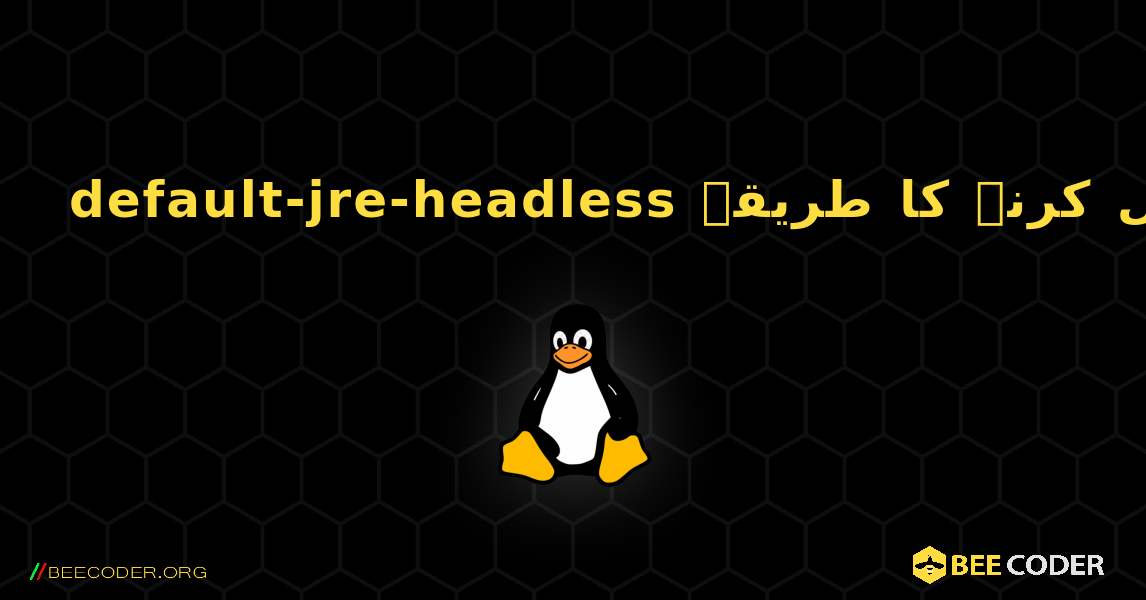 default-jre-headless  انسٹال کرنے کا طریقہ. Linux