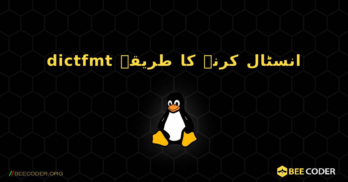 dictfmt  انسٹال کرنے کا طریقہ. Linux