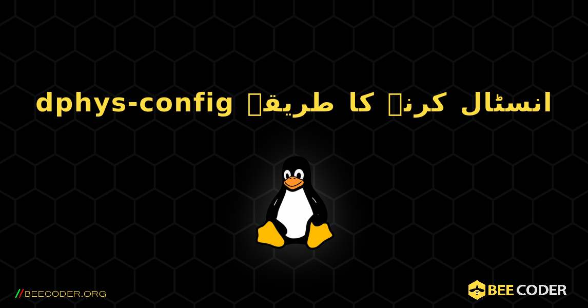 dphys-config  انسٹال کرنے کا طریقہ. Linux