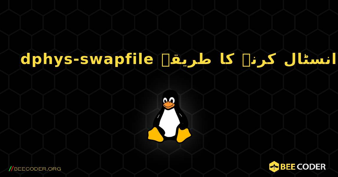 dphys-swapfile  انسٹال کرنے کا طریقہ. Linux