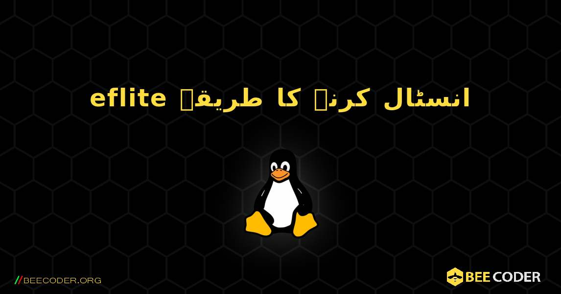 eflite  انسٹال کرنے کا طریقہ. Linux