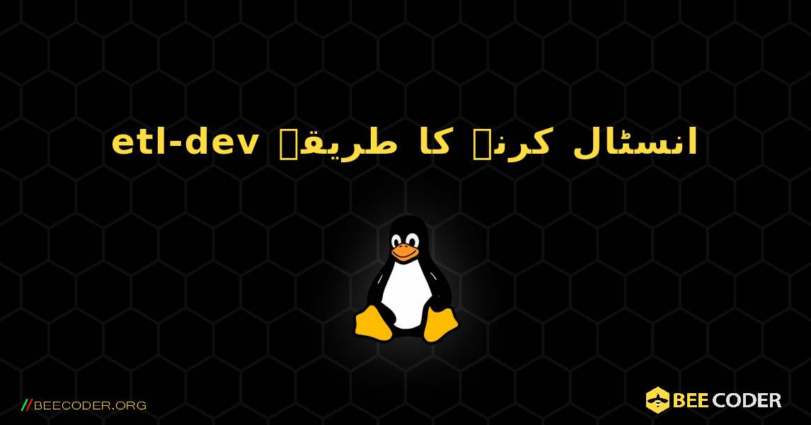 etl-dev  انسٹال کرنے کا طریقہ. Linux