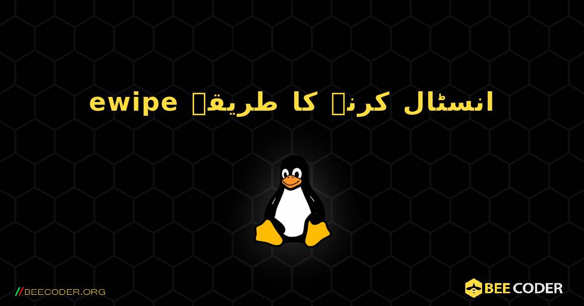 ewipe  انسٹال کرنے کا طریقہ. Linux