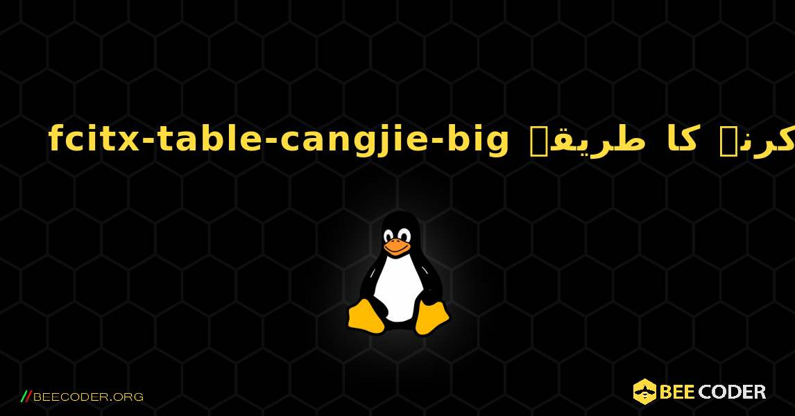 fcitx-table-cangjie-big  انسٹال کرنے کا طریقہ. Linux