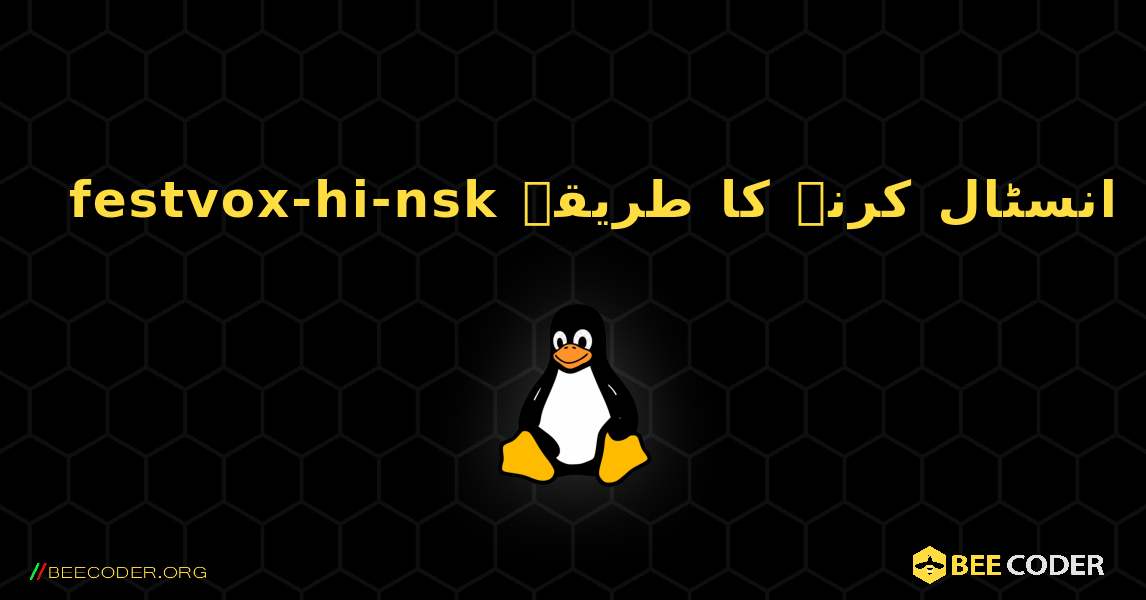 festvox-hi-nsk  انسٹال کرنے کا طریقہ. Linux