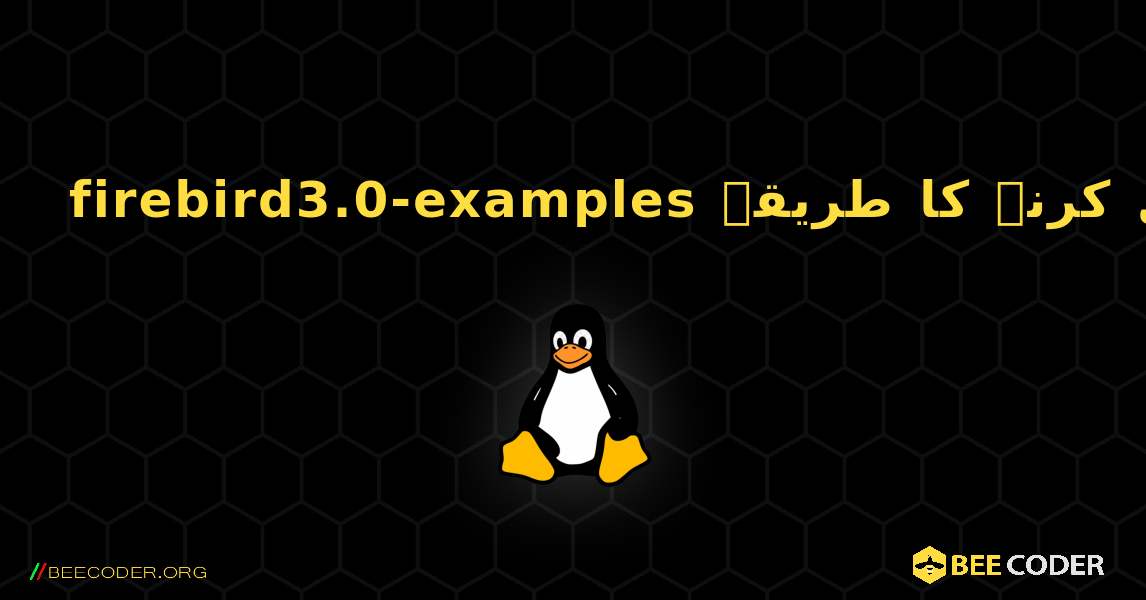 firebird3.0-examples  انسٹال کرنے کا طریقہ. Linux