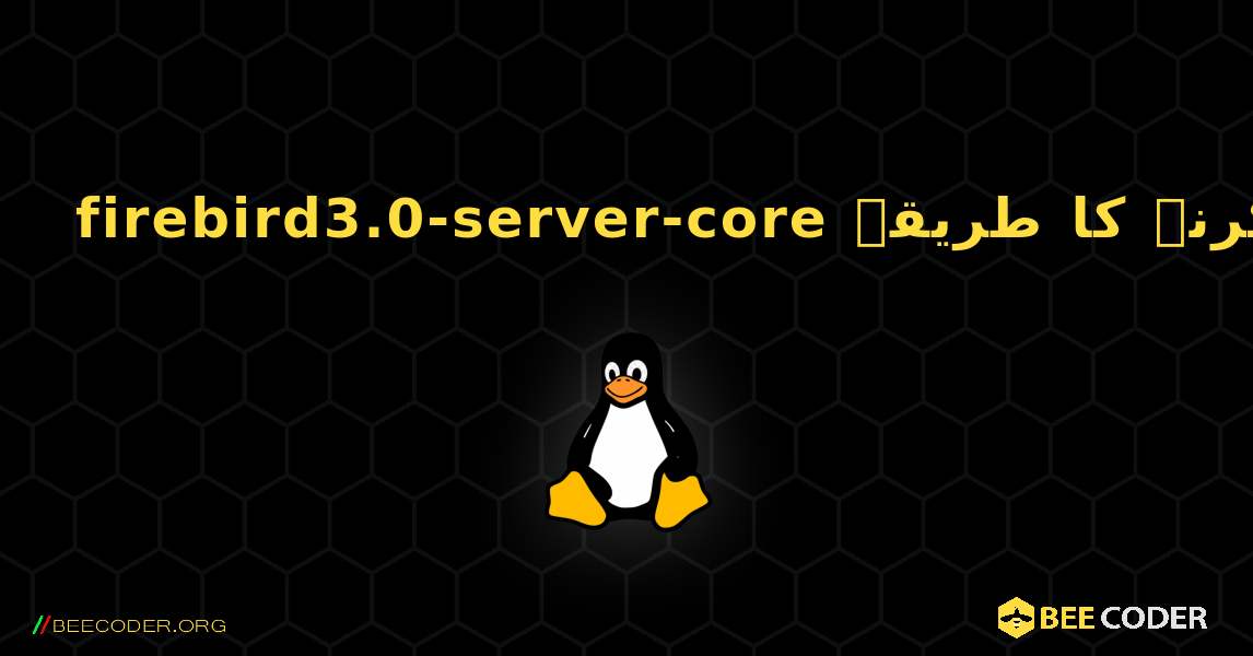 firebird3.0-server-core  انسٹال کرنے کا طریقہ. Linux